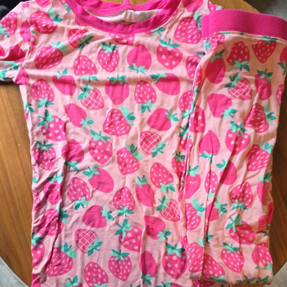 Little Sleepies Pink Strawberry Kids Pajama Set